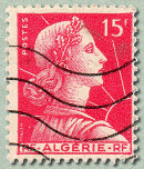 Image du timbre Marianne de Muller, 15 F rose mention Algérie-RF
