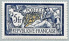 Image du timbre Merson 5 F bleu et chamois