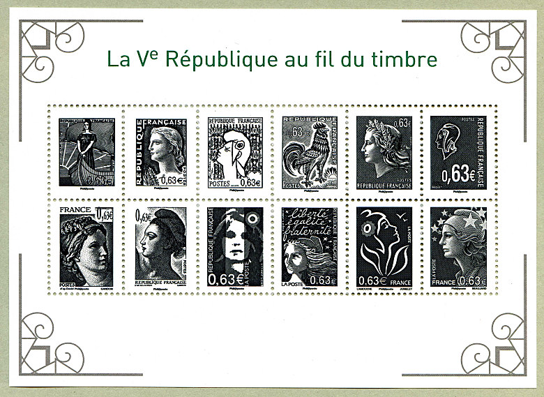Image du timbre La Vème République au fil du timbre