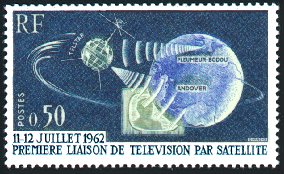 Image du timbre Pleumeur Bodou 11-12 juillet 1962Première liaison de télévision par satellite
