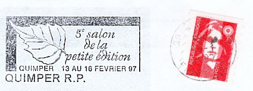 Flamme d´oblitération de Quimper-RP
5ème Salon de la Petite Edition