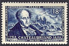 Image du timbre François René de Chateaubriand 1768-1848