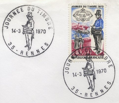 Timbre à date 1er jour de la journée du timbre 1970