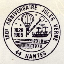 Cent cinquantenaire de la naissance de Jules Verne
Timbre à date bureau temporaire