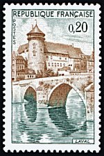 Image du timbre LavalLe château et le pont sur la Mayenne