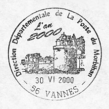 Timbre à date illustré de la
Direction de La Poste du Morbihan