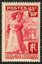 Image du timbre Aide aux français rapatriés d'Espagne