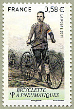 Image du timbre La bicyclette à pneumatiques