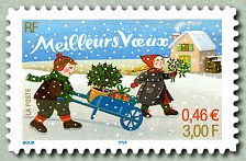Image du timbre Meilleurs voeux - Timbre autoadhésif-2 bandes phosphorescentes