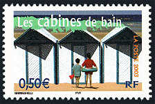 Image du timbre Les cabines de bain