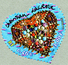 Image du timbre Le coeur de Christian Lacroix issu du bloc-feuillet