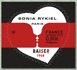 Image du timbre Coeur « Sonia Rykiel Paris Le baiser » autoadhésif