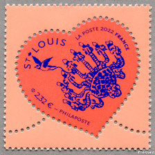 Image du timbre Cristallerie Saint-Louis-Timbre cœur gommé à 2,32€