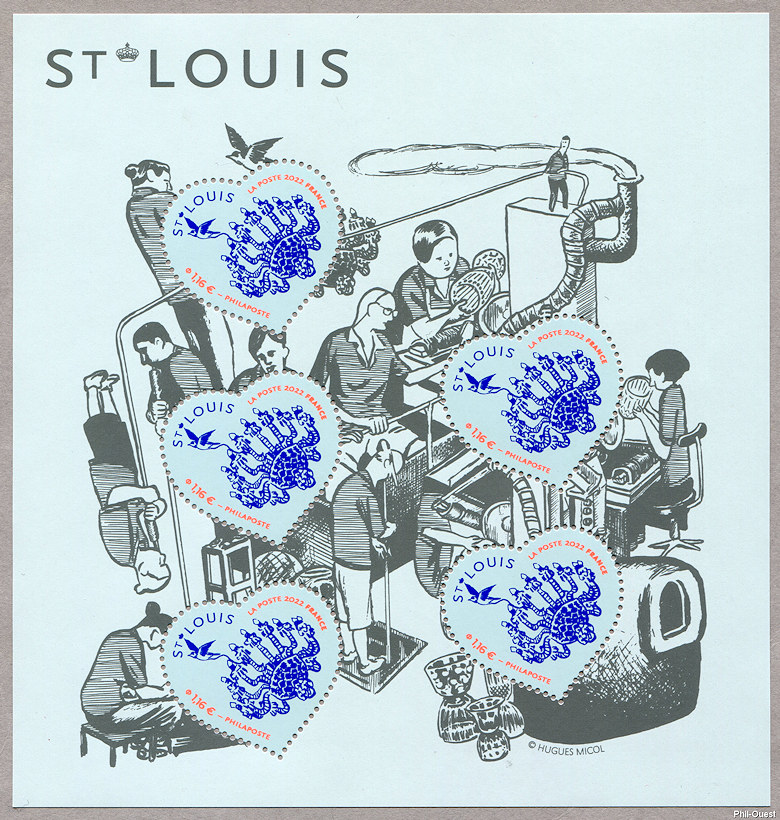 Image du timbre Bloc-feuillet cœur de Saint-Louis