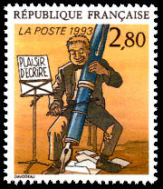Image du timbre «Plaisir d'écrire» par Etienne Davodeau