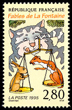 Image du timbre Le chat, la belette et le petit lapin