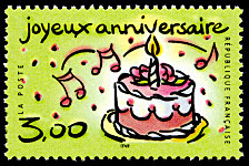 Image du timbre Joyeux anniversaire