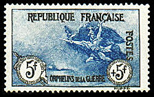 Image du timbre La Marseillaise noir et bleu  5F+5F