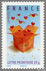 Image du timbre Boîte à cœurs