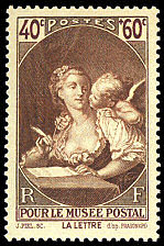 Image du timbre Pour le Musée postalLa lettre - d´après Jean Honoré Fragonard