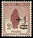 Image du timbre Veuve au cimetière 2c+1c surchargé sur 3c
