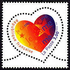 Image du timbre Cœur avec «Je t'aime»