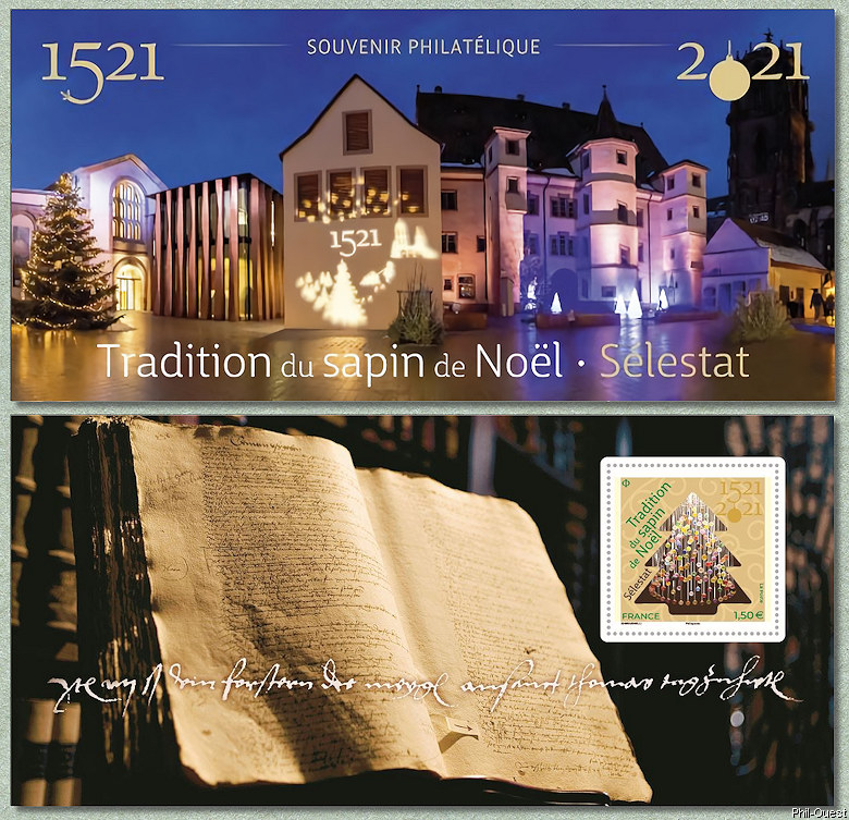 Image du timbre Tradition du sapin de Noël – Sélestat 1521-2021