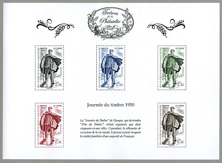 Image du timbre Feuille 6 - Journée du timbre 1950 - Le facteur à pied