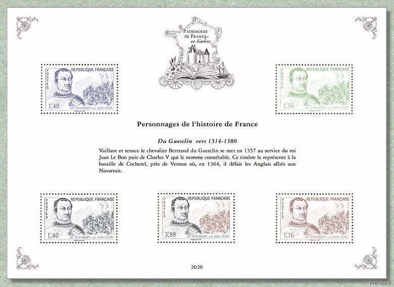 Image du timbre Personnages de l'Histoire -  Du Guesclin vers 1314-1380