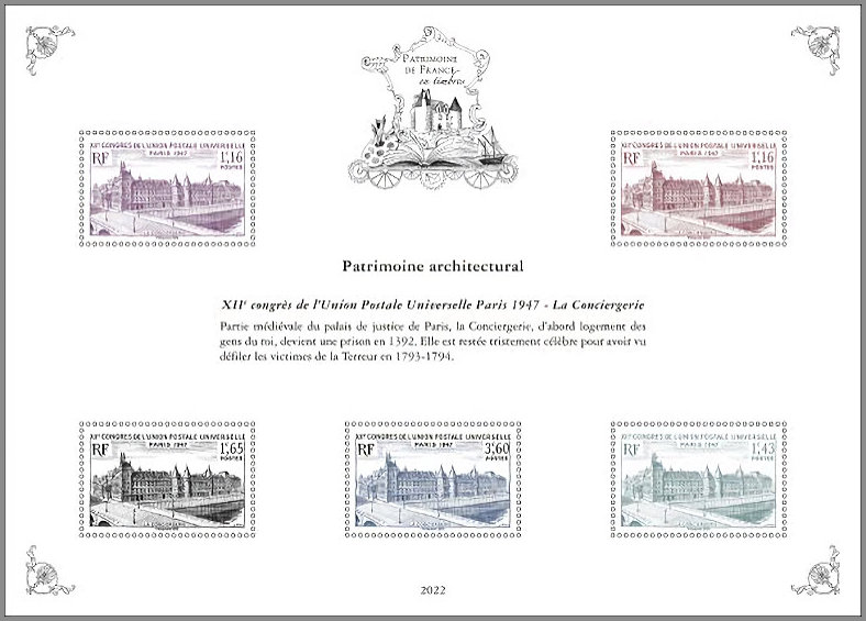 Image du timbre PATRIMOINE ARHITECTURAL-XIIème congrès de l'Union Postale Universelle Paris 1947 -  La Conciergerie