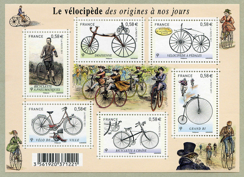 Image du timbre Le vélocipède des origines à nos jours