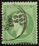 Image du timbre Napoléon III 5 c vert dentelé