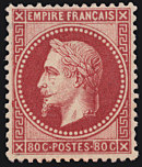 Image du timbre Napoléon III 80 c rose carminé