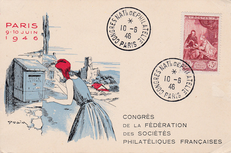 Image du timbre Carte postale  de la- Fédération des Sociétés Philatéliques Françaises