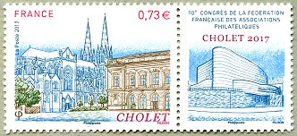 Image du timbre Cholet 2017 - 90ème congrès de la Fédération Française des Associations Philatéliques