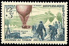 Image du timbre Journée du timbre 1955-La Poste par ballon 1870