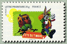 Image du timbre Bugs Bunny et Daffy Duck font de la randonnée-
Timbre autoadhésif  issu du carnet