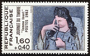 Image du timbre Journée du timbre 1982Femme lisant