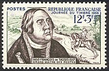Image du timbre Journée du timbre 1956-François de TassisGrand Maître des Postes  1450-1517