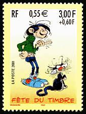 Image du timbre Fête du timbre 2001-Gaston Lagaffe-0,55 € - 3F +0F60