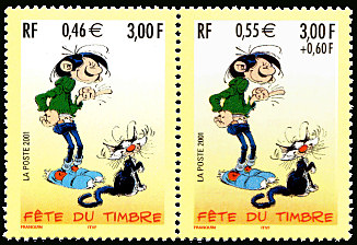 Image du timbre Paire de timbres Gaston Lagaffe avec et sans surtaxe