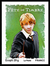 Image du timbre Ron Weasley, ami d'Harry Potter-Timbre non dentelé issu du bloc-feuillet