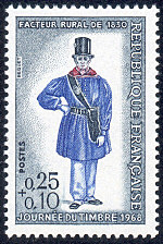 Image du timbre Journée du timbre 1968Facteur rural vers 1830