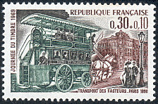 Image du timbre Journée du timbre 1969Omnibus de transport des facteurs vers 1890