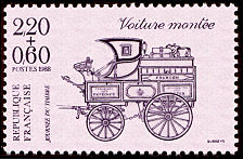 Image du timbre Journée du timbre 1988Voiture montée - violet sur mauve clair