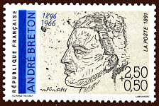 Image du timbre André Breton 1896-1966
