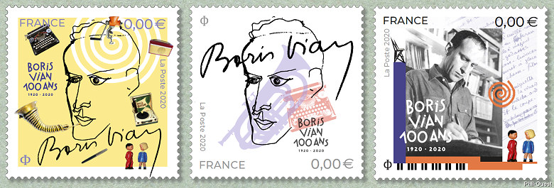 Image du timbre Votez  pour le timbre du centenaire de la naissance de Boris Vian !