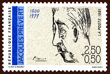 Image du timbre Jacques Prévert 1900-1977