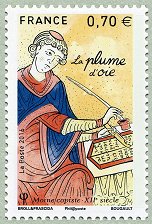 Image du timbre La plume d'oie - Moine copiste XIIe siècle