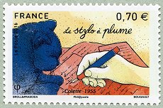 Image du timbre Le style à plume - Colette 1955